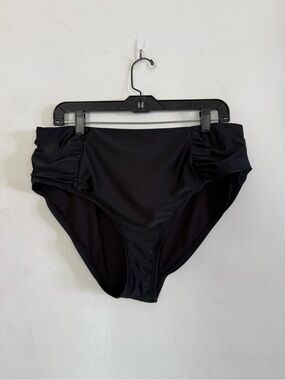 Time And Tru Womens Black High Waisted Full Coverage Bikini Bottoms, Size XL